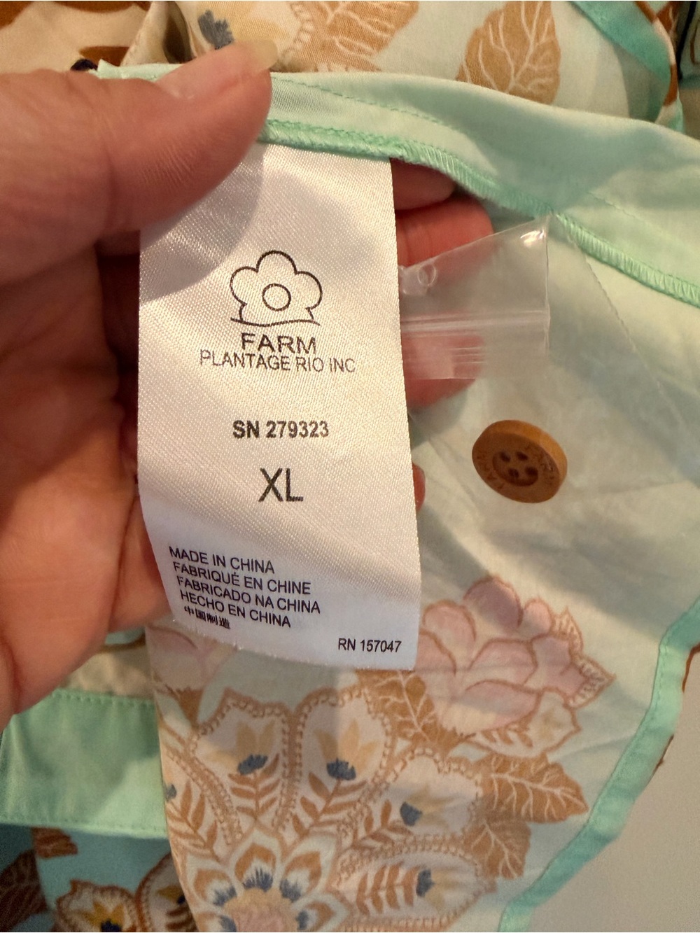 FARM Rio for Anthropologie Mint and Tan Floral Mini Dress - Picture 8 of 8